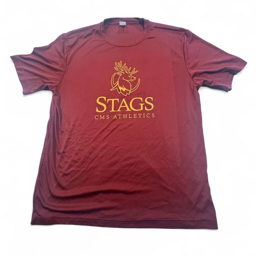Deer-stags Men's Red and Burgundy T-shirt